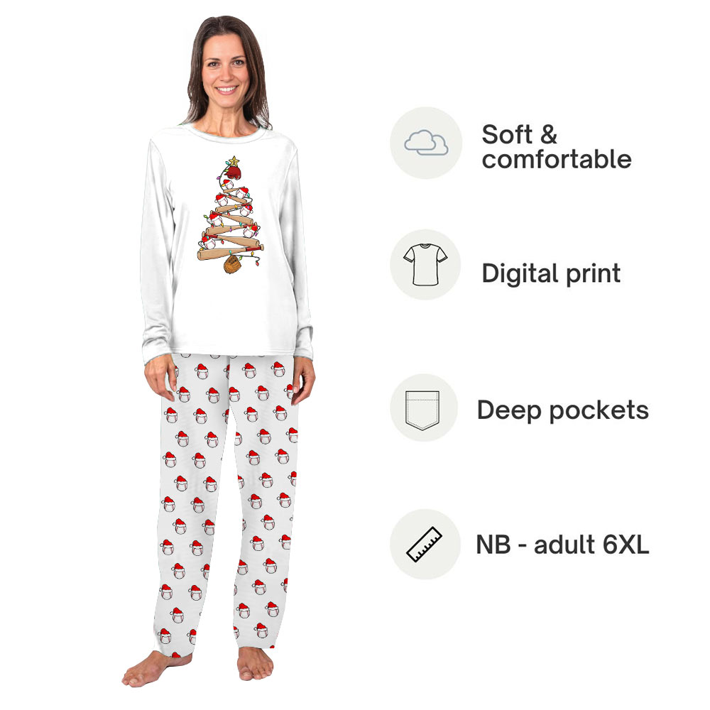 Funny Matching Family Christmas Pajamas Set for Baseball Lovers Funny Matching Family Christmas Pajamas Set for Baseball Lovers