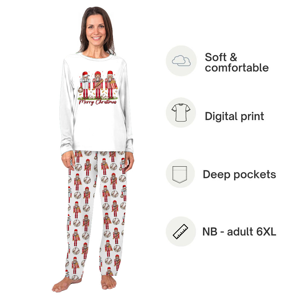 Baseball Nutcracker Christmas Pajama Set for the Whole Family and Pets Baseball Nutcracker Christmas Pajama Set for the Whole Family and Pets