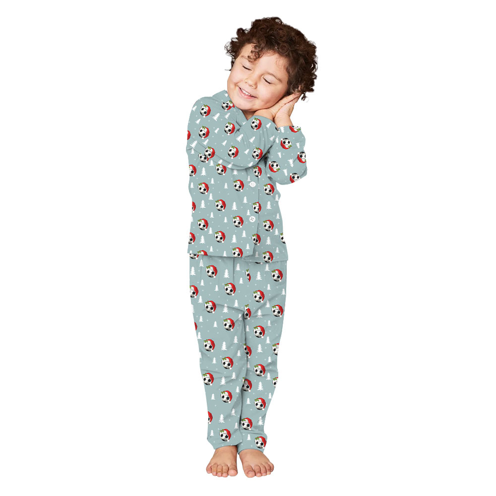 Festive Soccer Ball Christmas Pajamas Shirt And Pants Festive Soccer Ball Christmas Pajamas Shirt And Pants