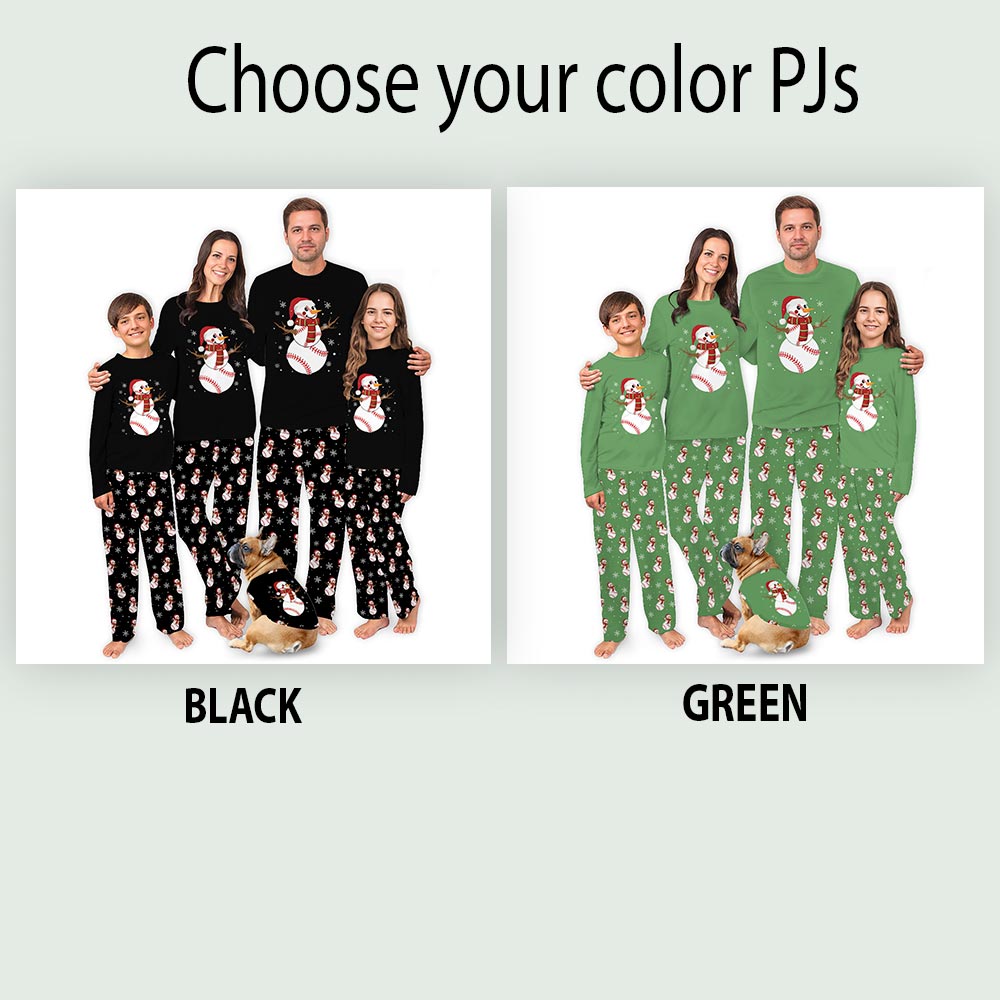 Cute Baseball Family Pj Sets Christmas