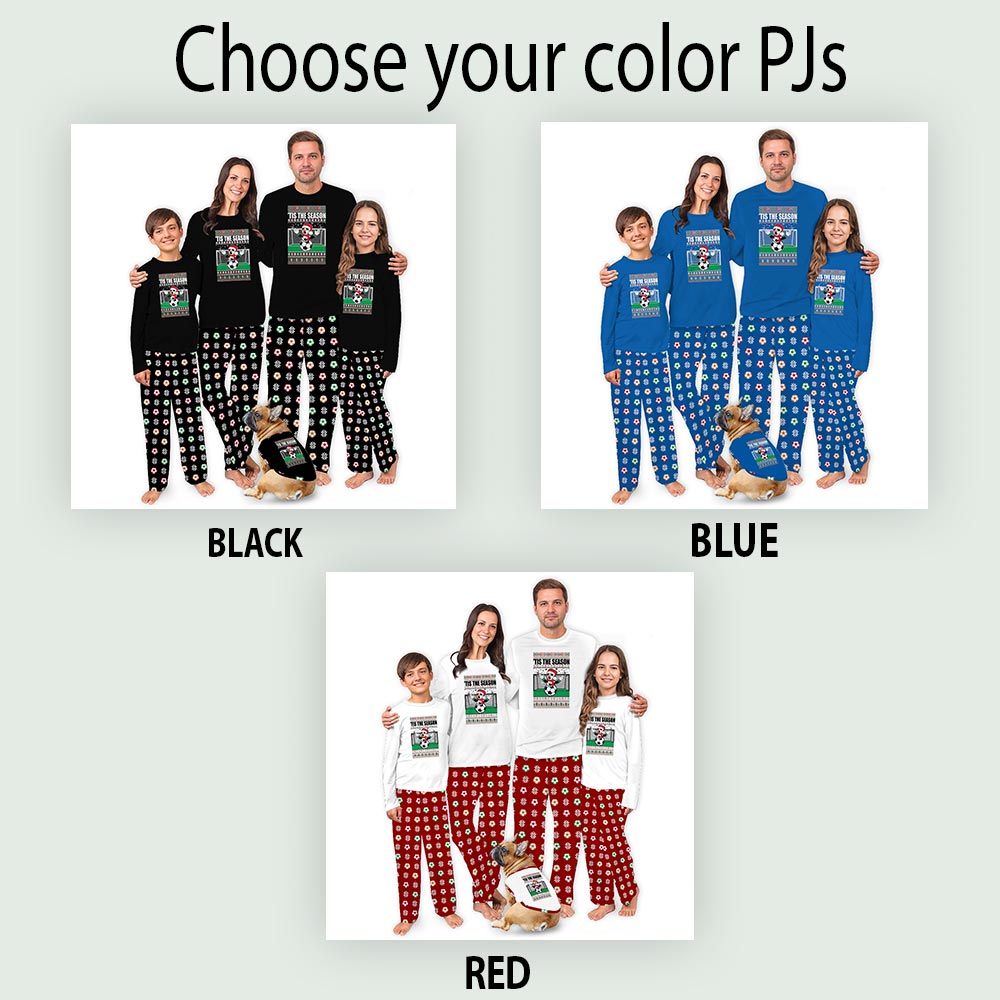 Tis The Season Soccer Christmas Pajamas With Pockets Tis The Season Soccer Christmas Pajamas With Pockets