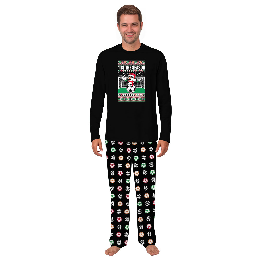 Tis The Season Soccer Christmas Pajamas With Pockets Tis The Season Soccer Christmas Pajamas With Pockets