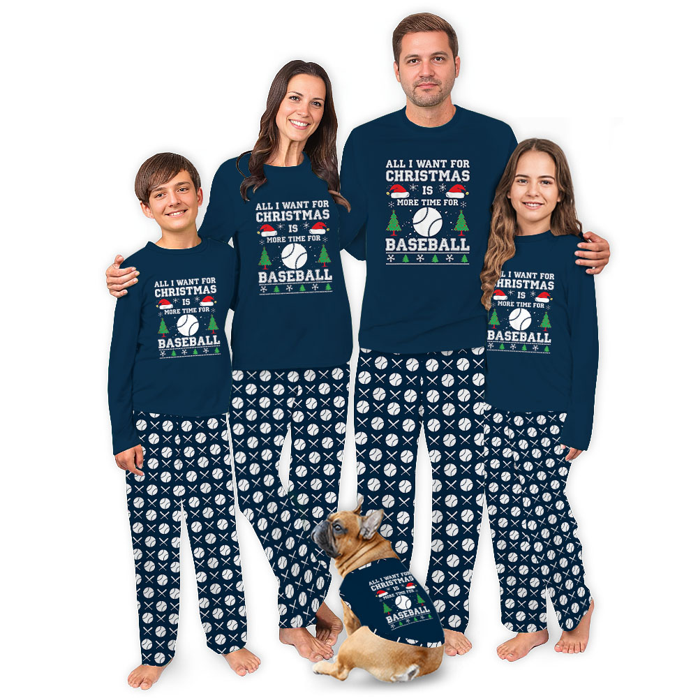 Funny Baseball Matching Family Christmas Pajamas Funny Baseball Matching Family Christmas Pajamas