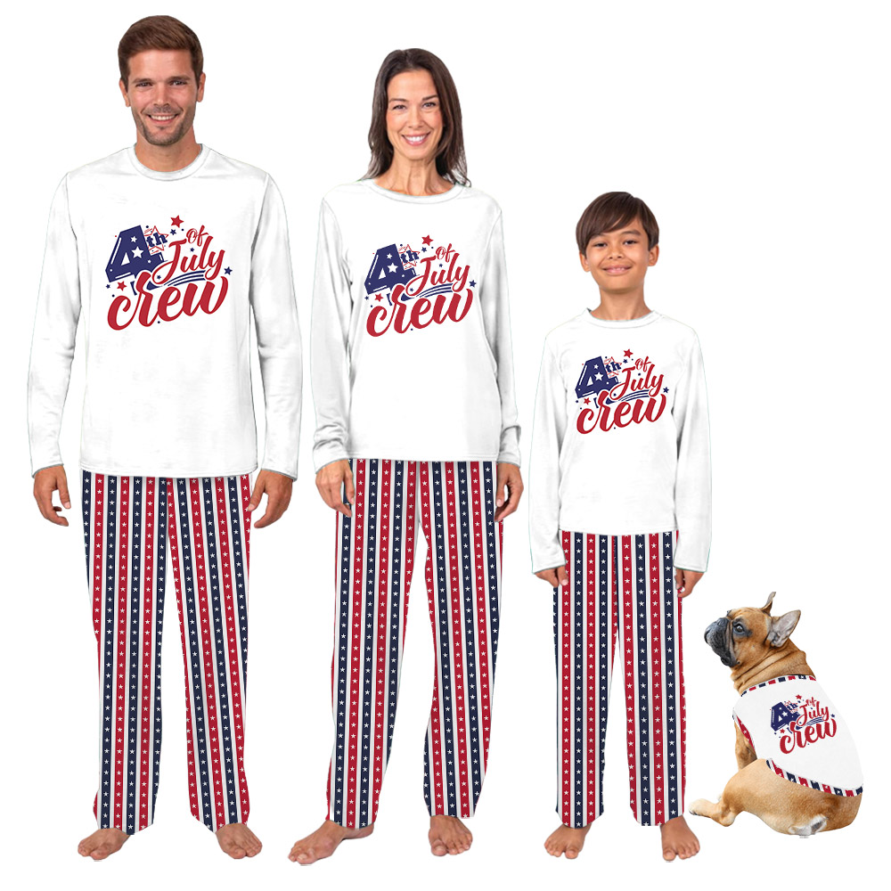 Cute 4th of July Crew Matching PJs American Flag Theme Cute 4th of July Crew Matching PJs American Flag Theme