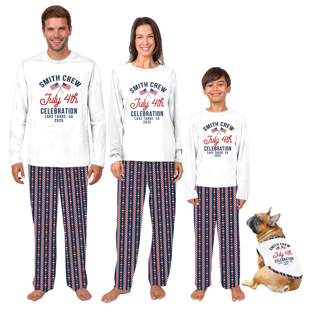 Personalized 4th July Celebration Matching Pajamas With Plus Size Personalized 4th July Celebration Matching Pajamas With Plus Size
