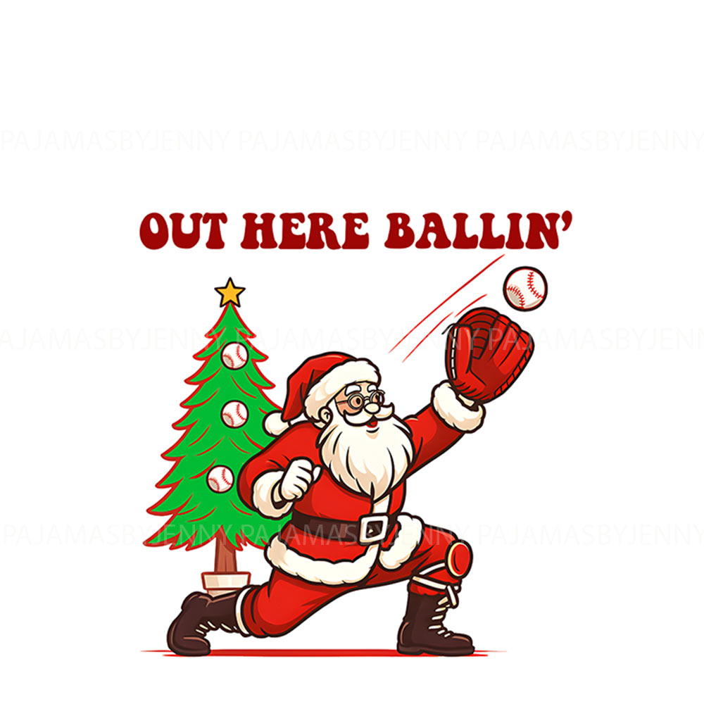 Christmas Pajamas For The Whole Family with Santa Baseball Design Christmas Pajamas For The Whole Family with Santa Baseball Design