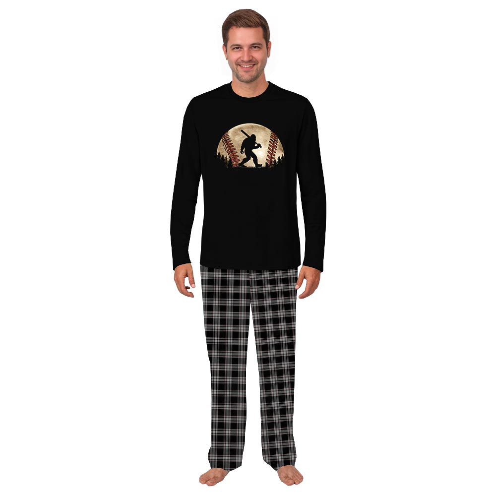 Bigfoot Family Pajamas with Dog Baseball Holiday Fun Bigfoot Family Pajamas with Dog Baseball Holiday Fun