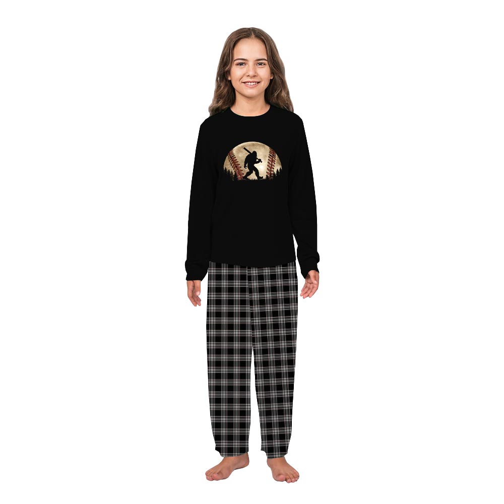 Bigfoot Family Pajamas with Dog Baseball Holiday Fun Bigfoot Family Pajamas with Dog Baseball Holiday Fun