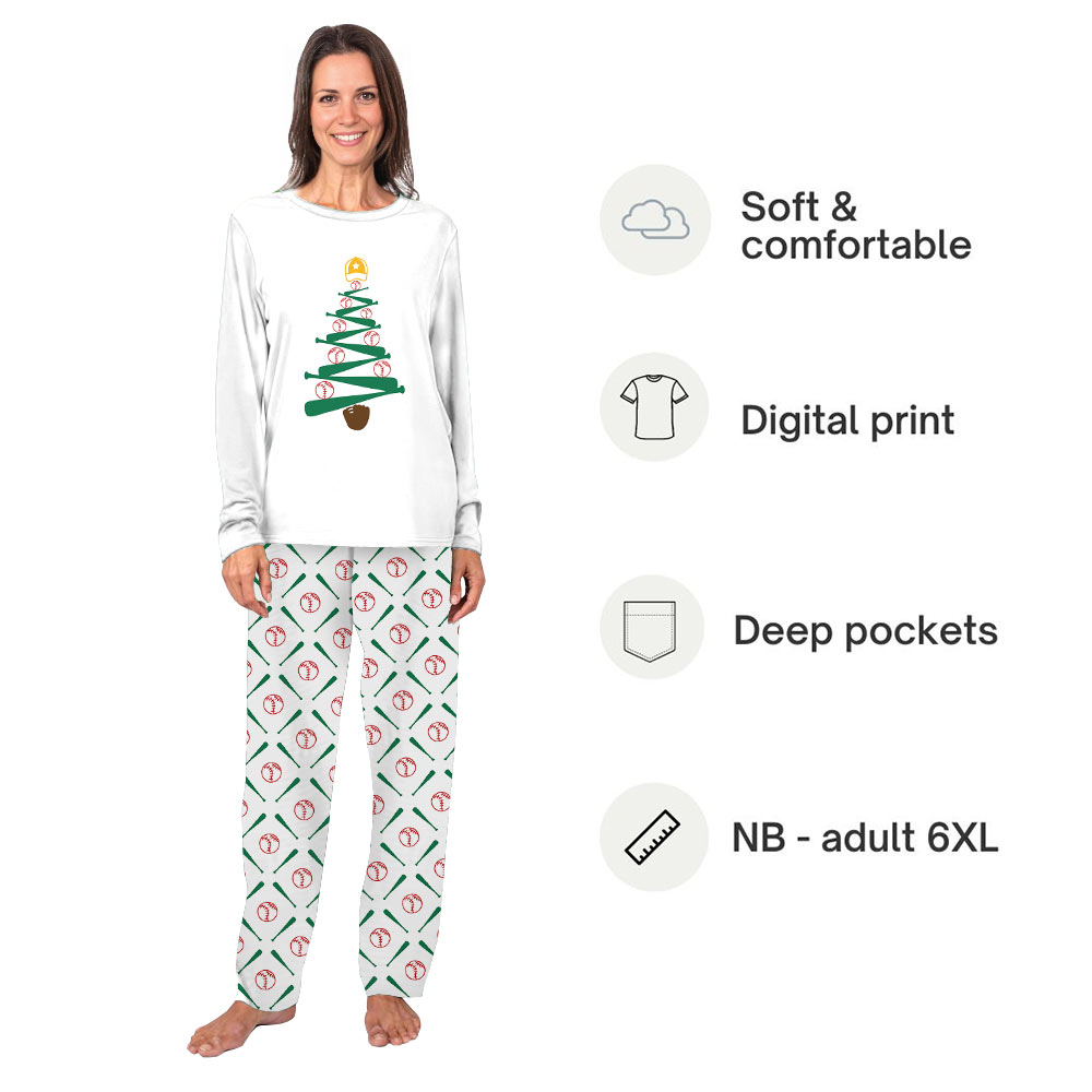 Baseball Holiday Cheer Matching Christmas Pajamas Family With Dog Baseball Holiday Cheer Matching Christmas Pajamas Family With Dog