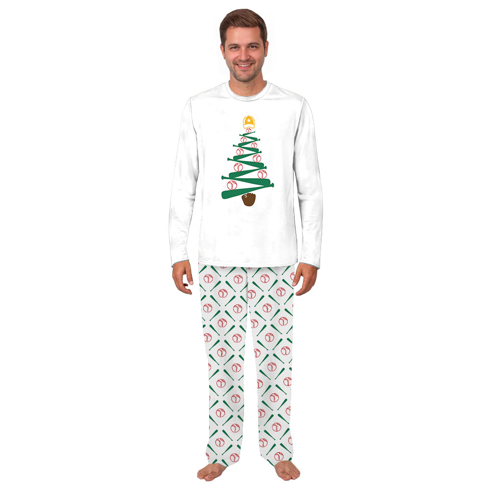 Baseball Holiday Cheer Matching Christmas Pajamas Family With Dog Baseball Holiday Cheer Matching Christmas Pajamas Family With Dog