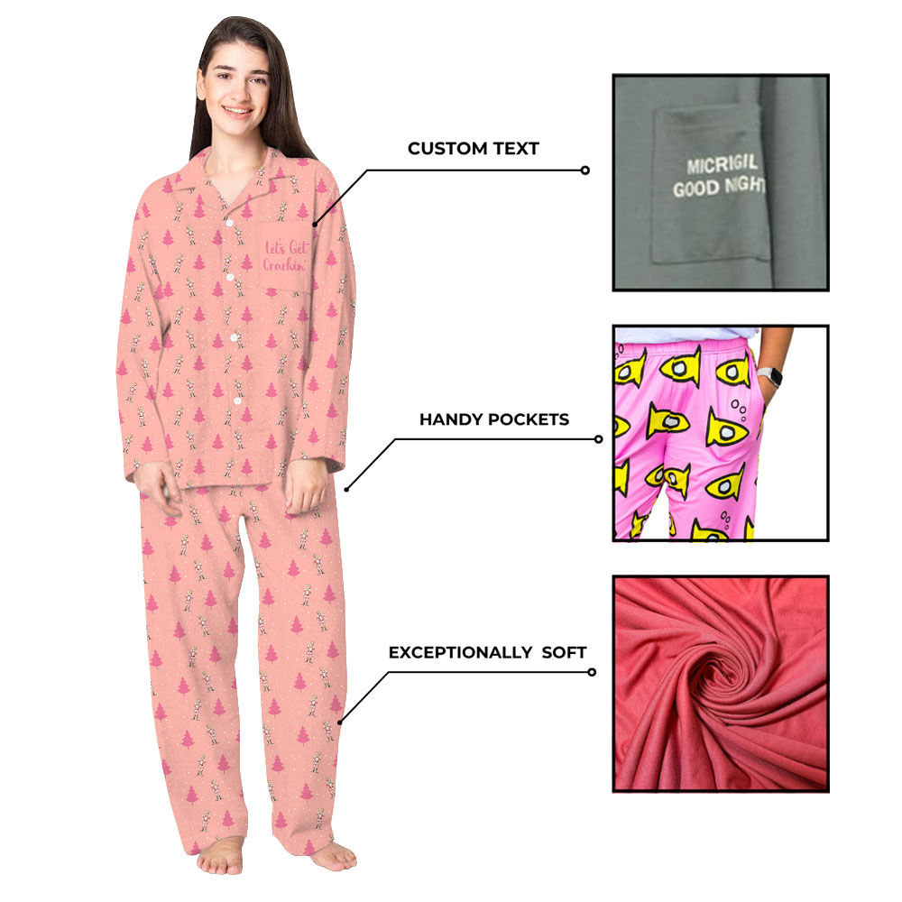 Nutcracker Pink Christmas Pajamas Nutcracker With Names Nutcracker Pink Christmas Pajamas Nutcracker With Names