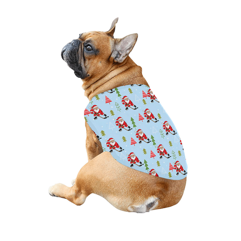 Funny Hockey Santa Claus Matching Dog Pajamas Funny Hockey Santa Claus Matching Dog Pajamas