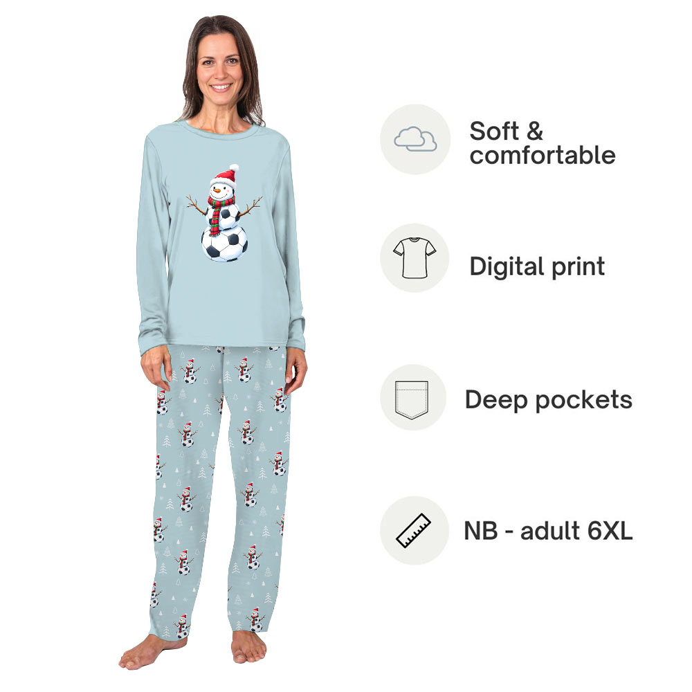 Festive Snowman Soccer Christmas Pajamas for Family and Pets Festive Snowman Soccer Christmas Pajamas for Family and Pets