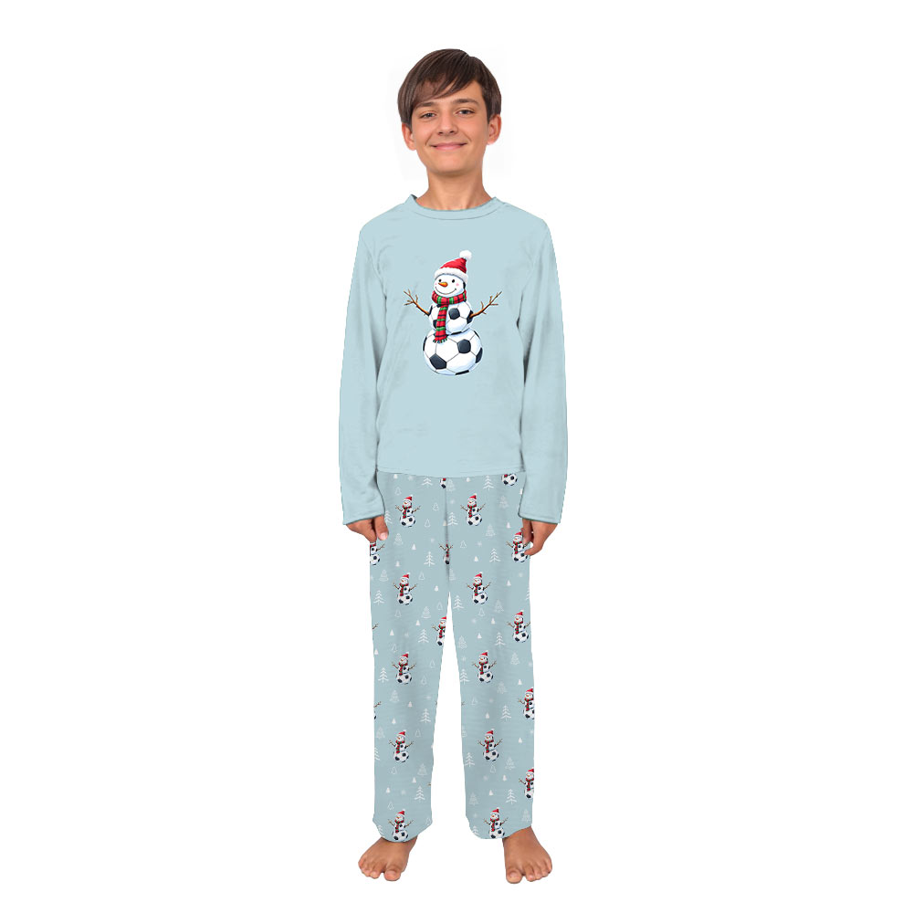 Festive Snowman Soccer Christmas Pajamas for Family and Pets Festive Snowman Soccer Christmas Pajamas for Family and Pets