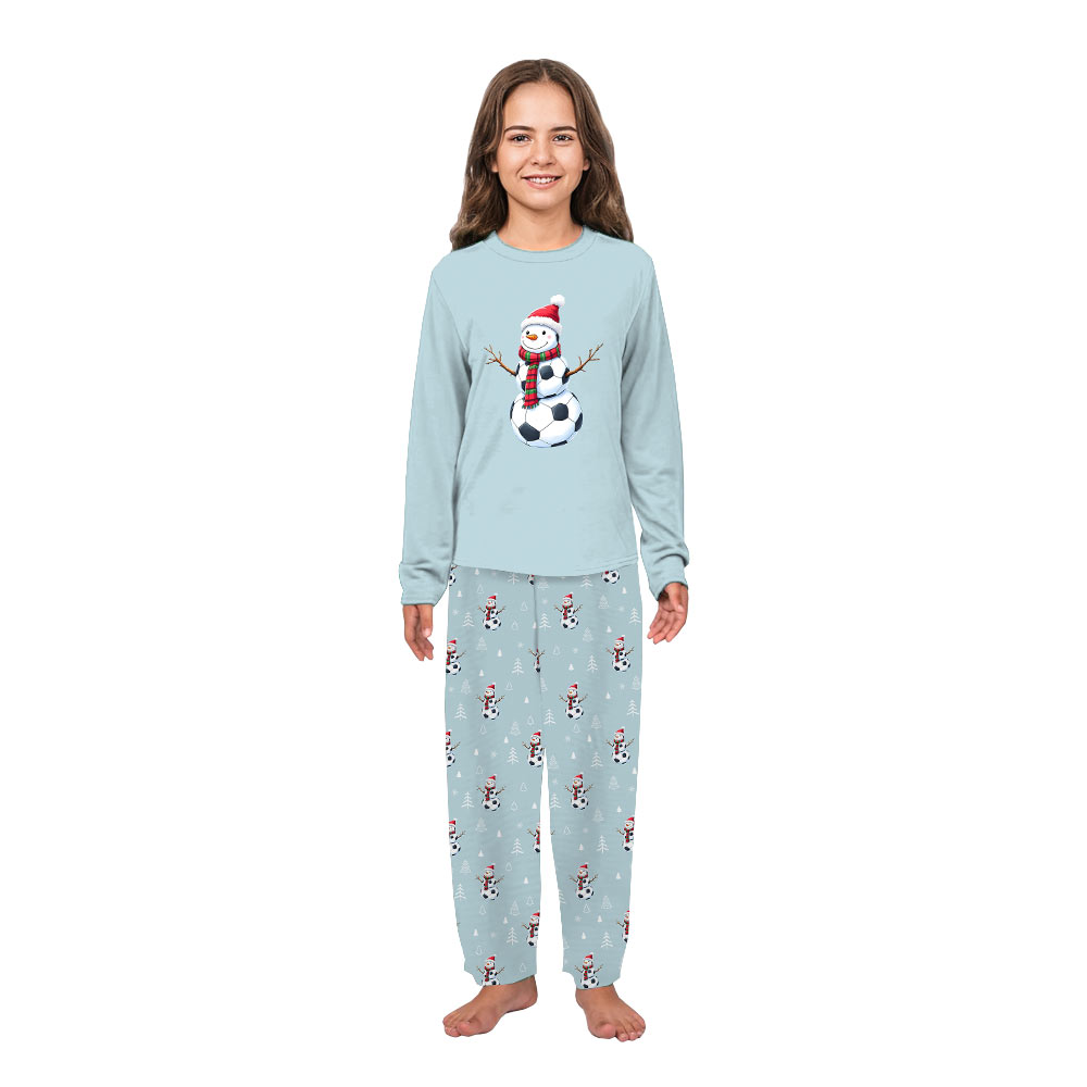 Festive Snowman Soccer Christmas Pajamas for Family and Pets Festive Snowman Soccer Christmas Pajamas for Family and Pets