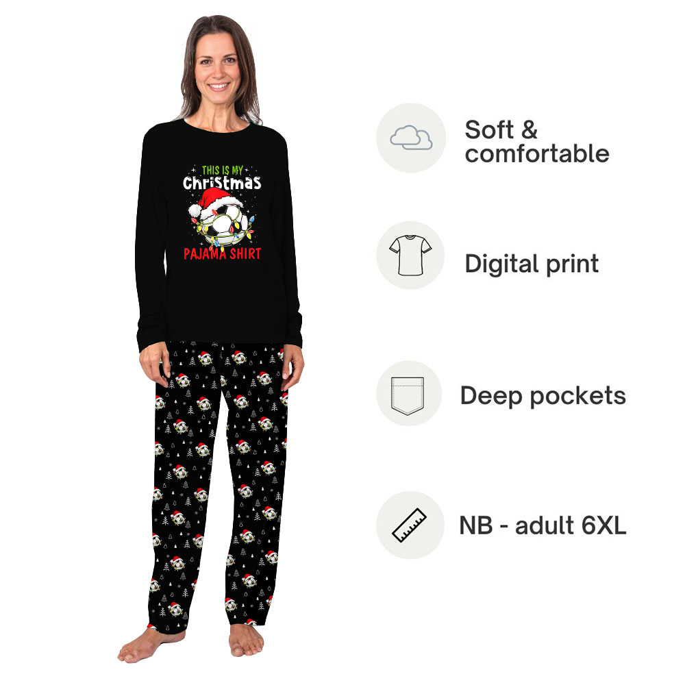 Funny Soccer Santa Matching Christmas Pjs For Family And Dog