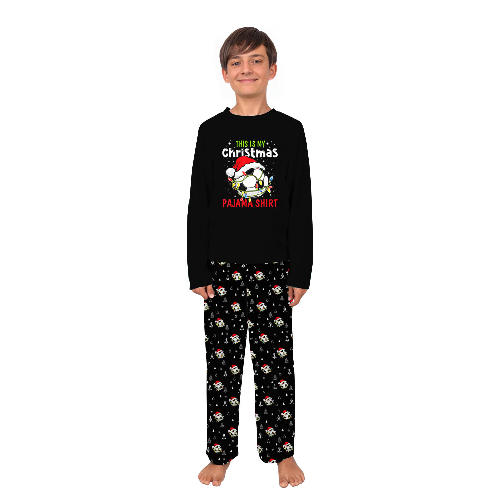 Funny Soccer Santa Matching Christmas Pjs For Family And Dog