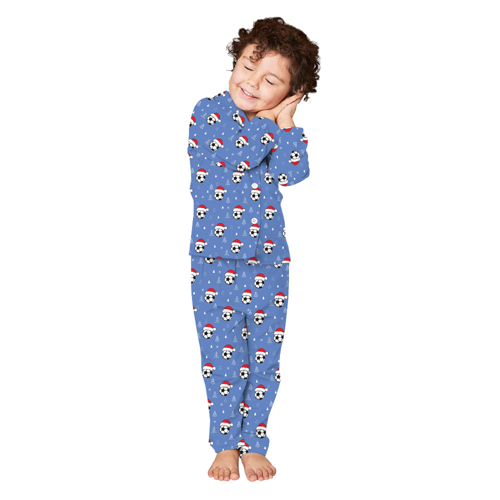 Personalized Soccer Blue Matching Christmas Pjs For Family And Dog Personalized Soccer Blue Matching Christmas Pjs For Family And Dog