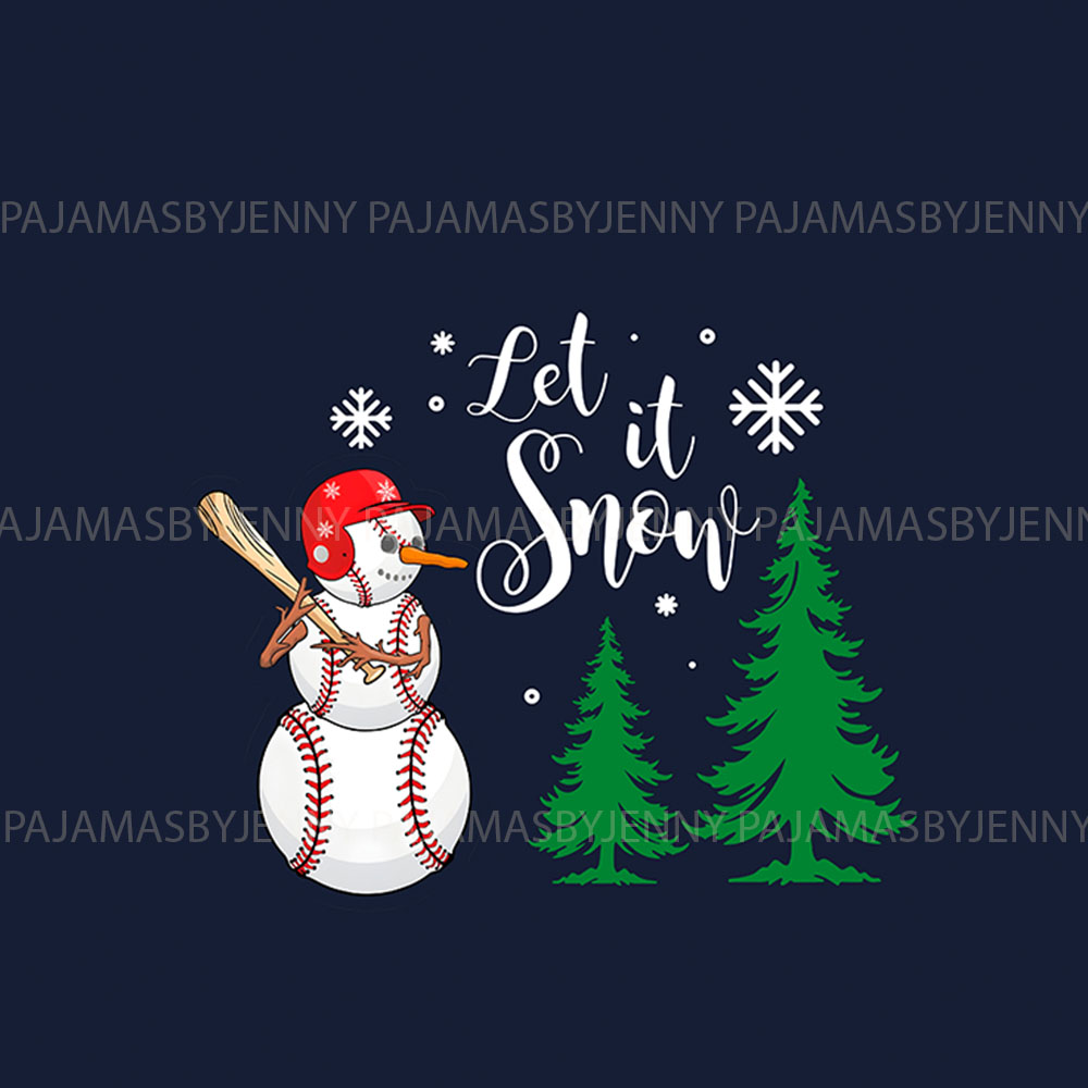 Snowball Baseball Family Christmas Pajamas With Pockets