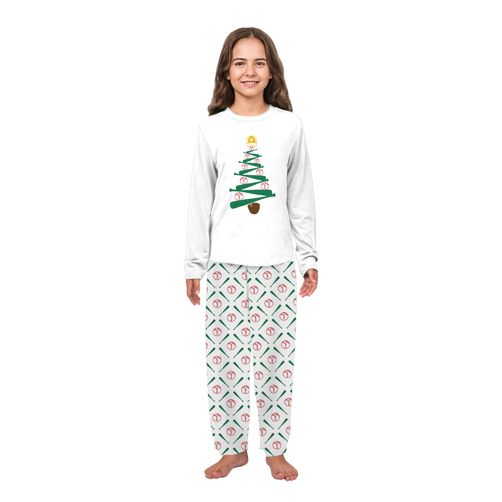 Baseball Holiday Cheer Matching Christmas Pajamas Family With Dog Baseball Holiday Cheer Matching Christmas Pajamas Family With Dog