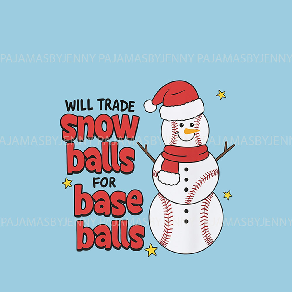 Family Baseball Christmas Pajamas with Festive Snowman Design Family Baseball Christmas Pajamas with Festive Snowman Design