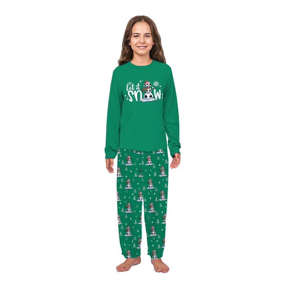 Let It Snow Green Family Christmas PJs With Pockets Let It Snow Green Family Christmas PJs With Pockets