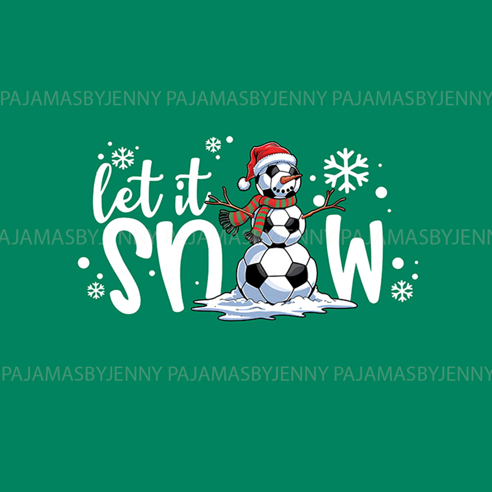 Let It Snow Green Family Christmas PJs With Pockets Let It Snow Green Family Christmas PJs With Pockets