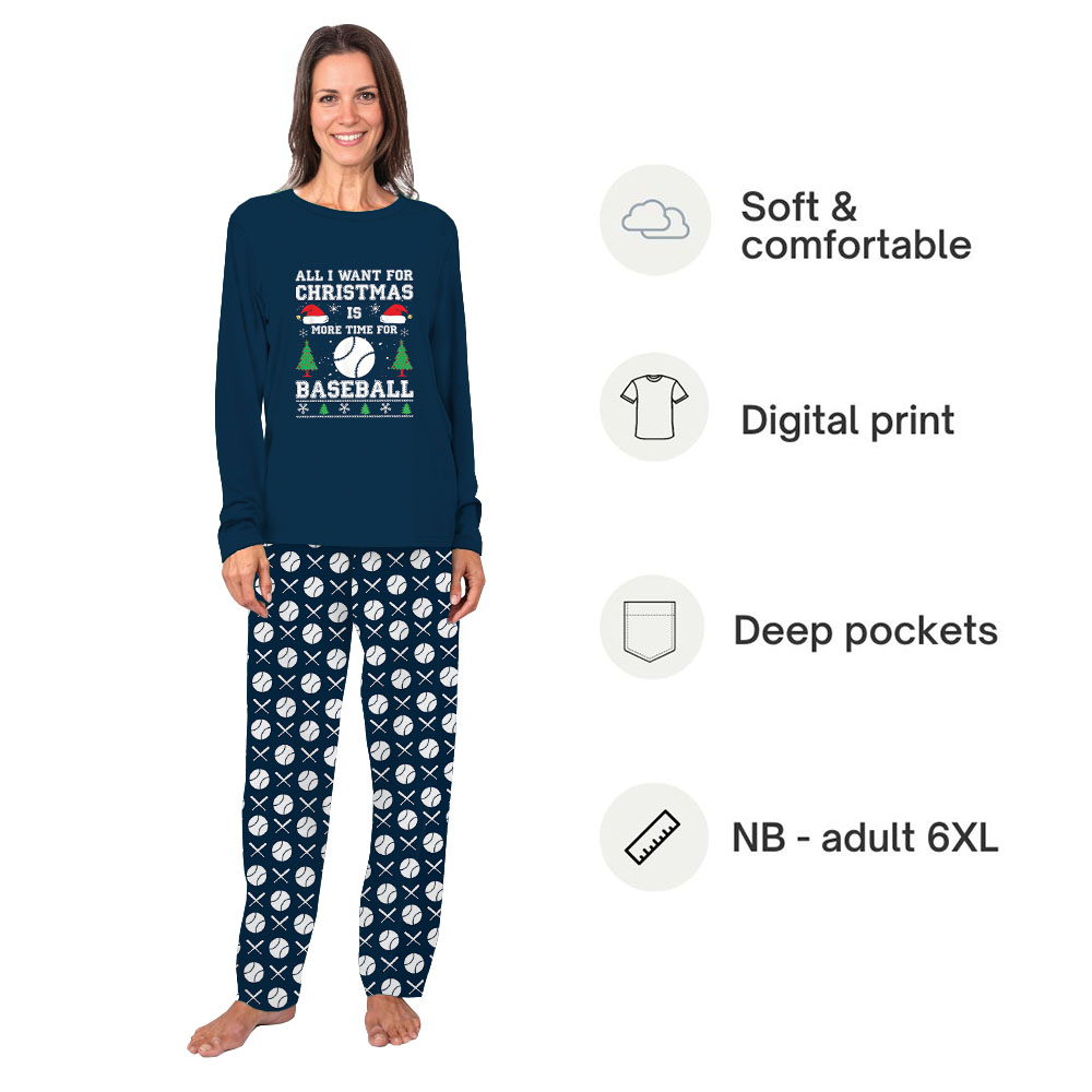Funny Baseball Matching Family Christmas Pajamas Funny Baseball Matching Family Christmas Pajamas