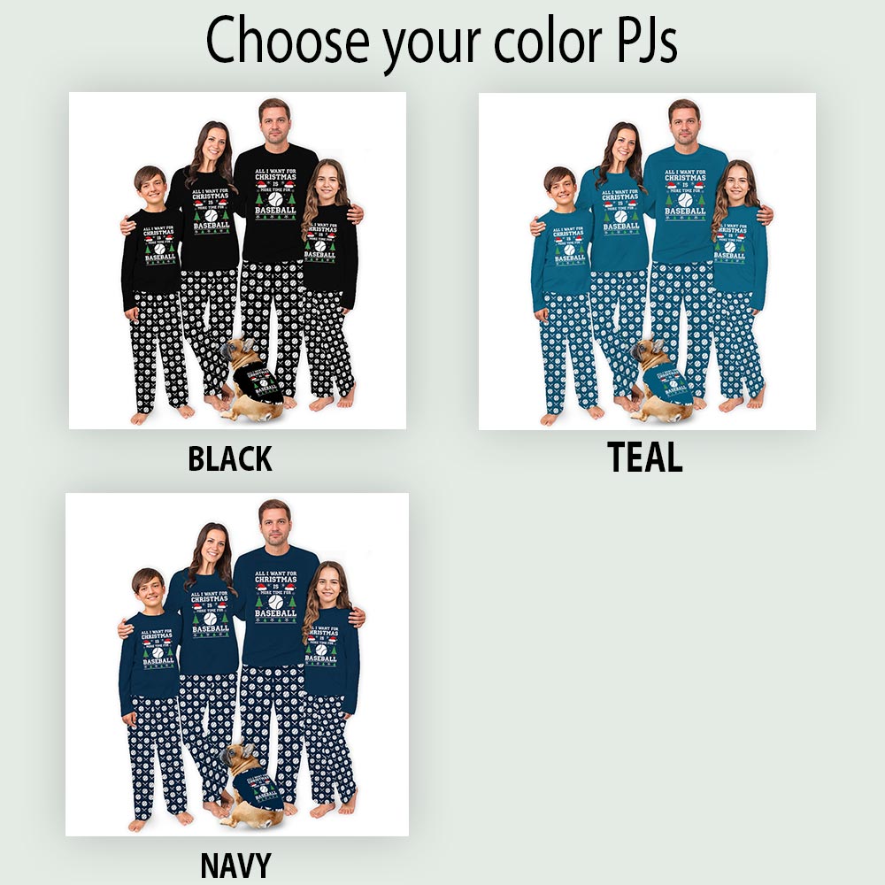 Funny Baseball Matching Family Christmas Pajamas Funny Baseball Matching Family Christmas Pajamas