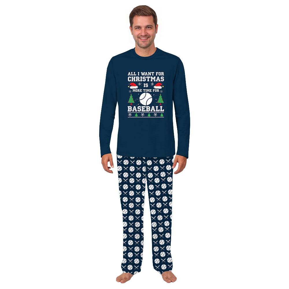 Funny Baseball Matching Family Christmas Pajamas Funny Baseball Matching Family Christmas Pajamas