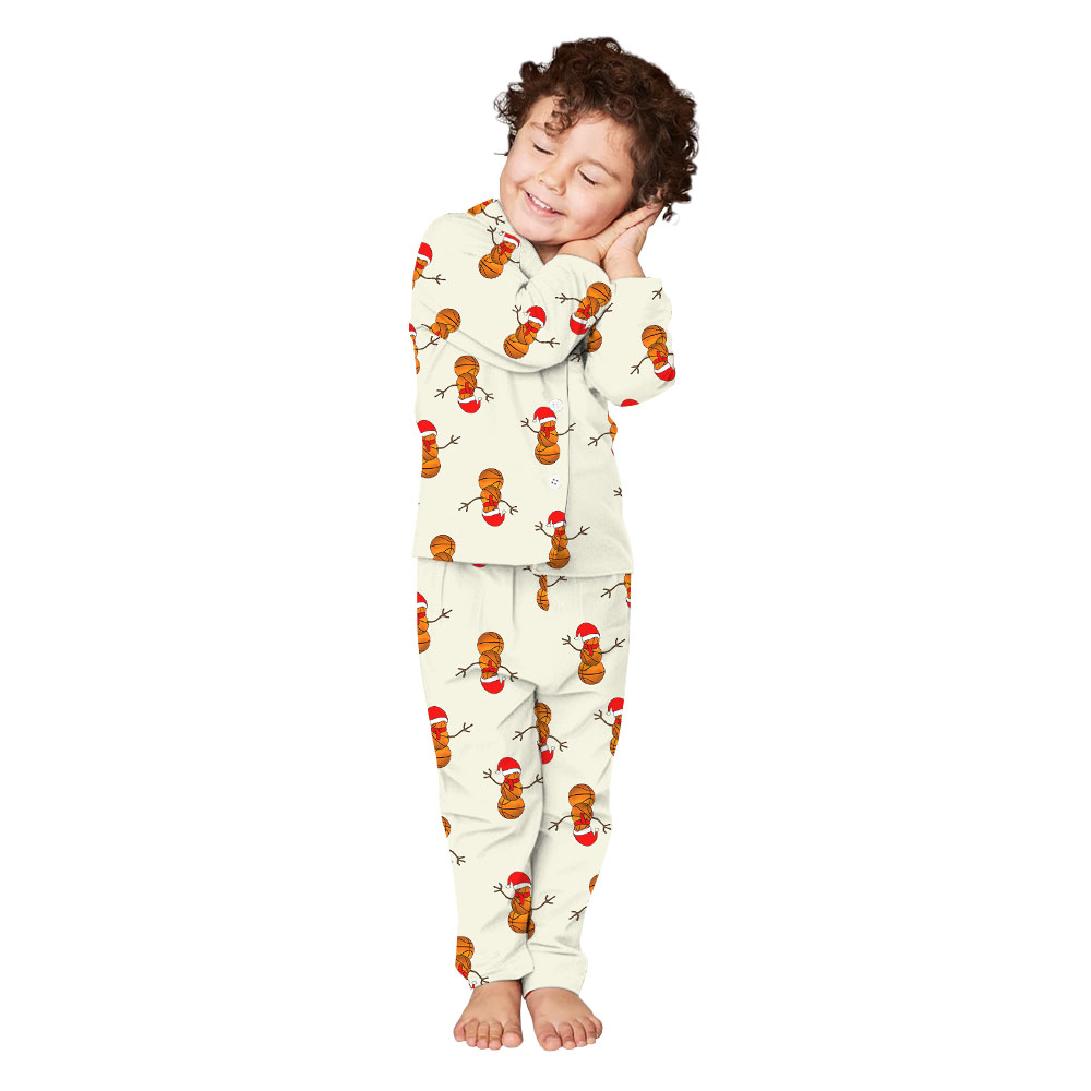 Personalized Name Basketball Notch Collar Christmas Pajamas Personalized Name Basketball Notch Collar Christmas Pajamas