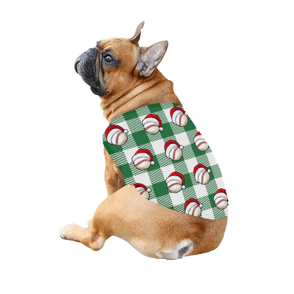 Baseball Santa Green Plaid Family Pajamas With Custom Name Baseball Santa Green Plaid Family Pajamas With Custom Name