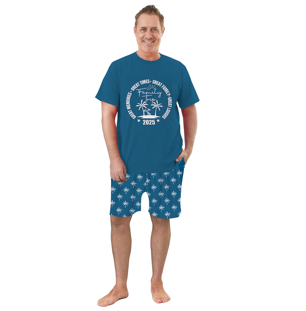 2025 Matching Family Summer Vacation Pajamas Palm Tree Print