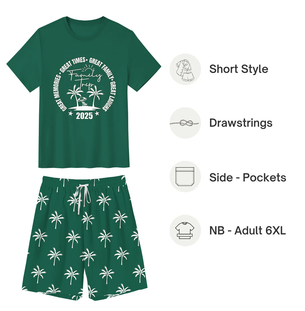 Palm Beach Matching Vacation Pajamas Short Sets 2025 Palm Beach Matching Vacation Pajamas Short Sets 2025
