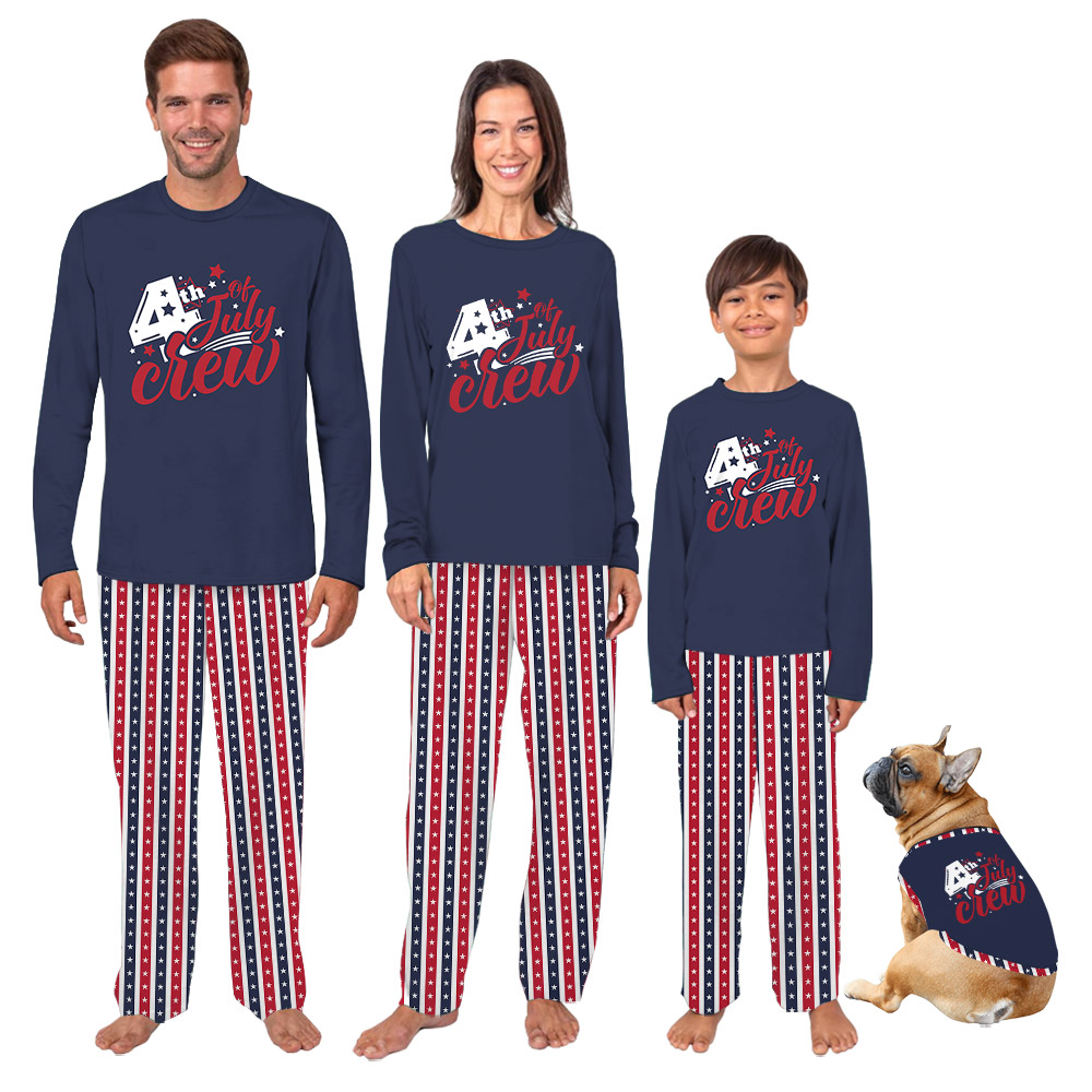 Cute 4th of July Crew Matching PJs American Flag Theme Cute 4th of July Crew Matching PJs American Flag Theme