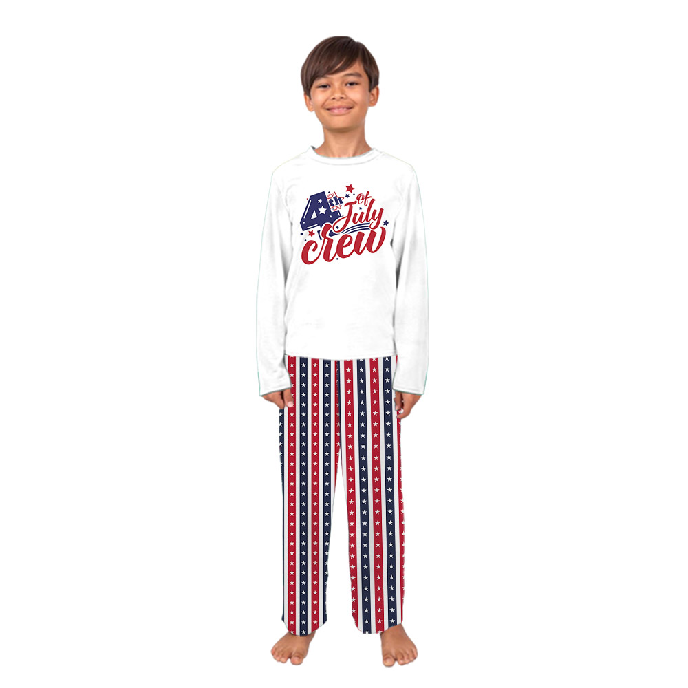 Cute 4th of July Crew Matching PJs American Flag Theme Cute 4th of July Crew Matching PJs American Flag Theme