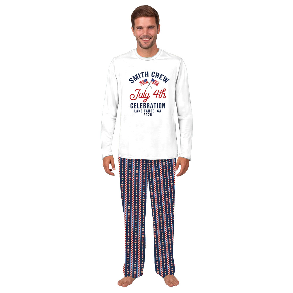 Personalized 4th July Celebration Matching Pajamas With Plus Size Personalized 4th July Celebration Matching Pajamas With Plus Size