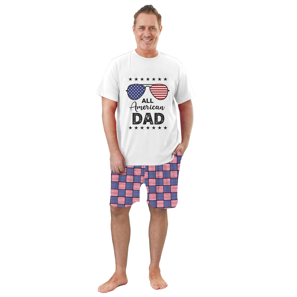 Custom Festive All American Matching Family PJs Fourth Of July Theme Custom Festive All American Matching Family PJs Fourth Of July Theme