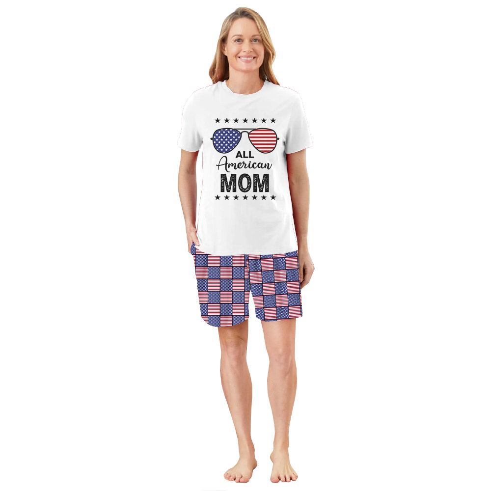 Custom Festive All American Matching Family PJs Fourth Of July Theme Custom Festive All American Matching Family PJs Fourth Of July Theme