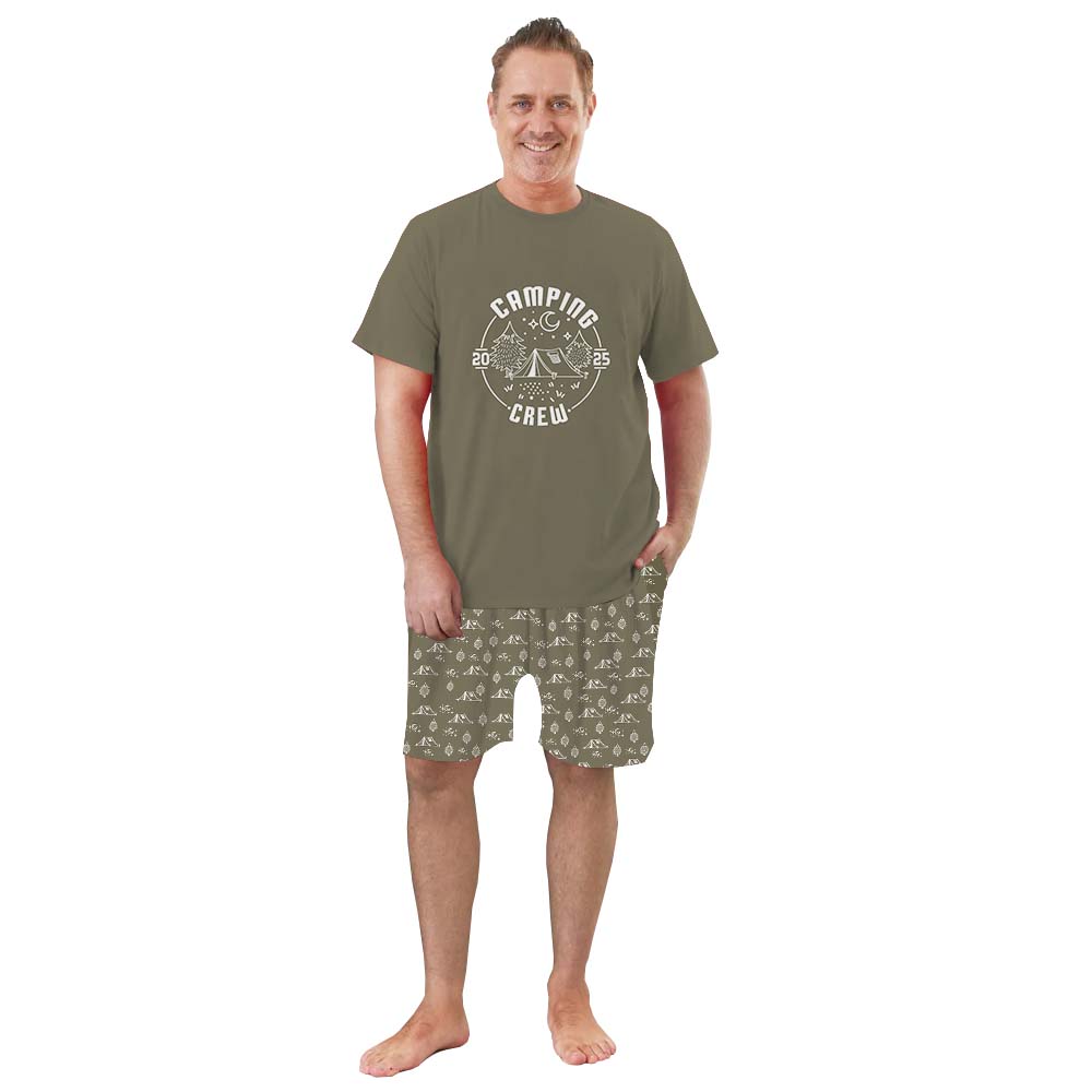 Matching Pajama Short Sets Saying Camping Crew 2025 Matching Pajama Short Sets Saying Camping Crew 2025
