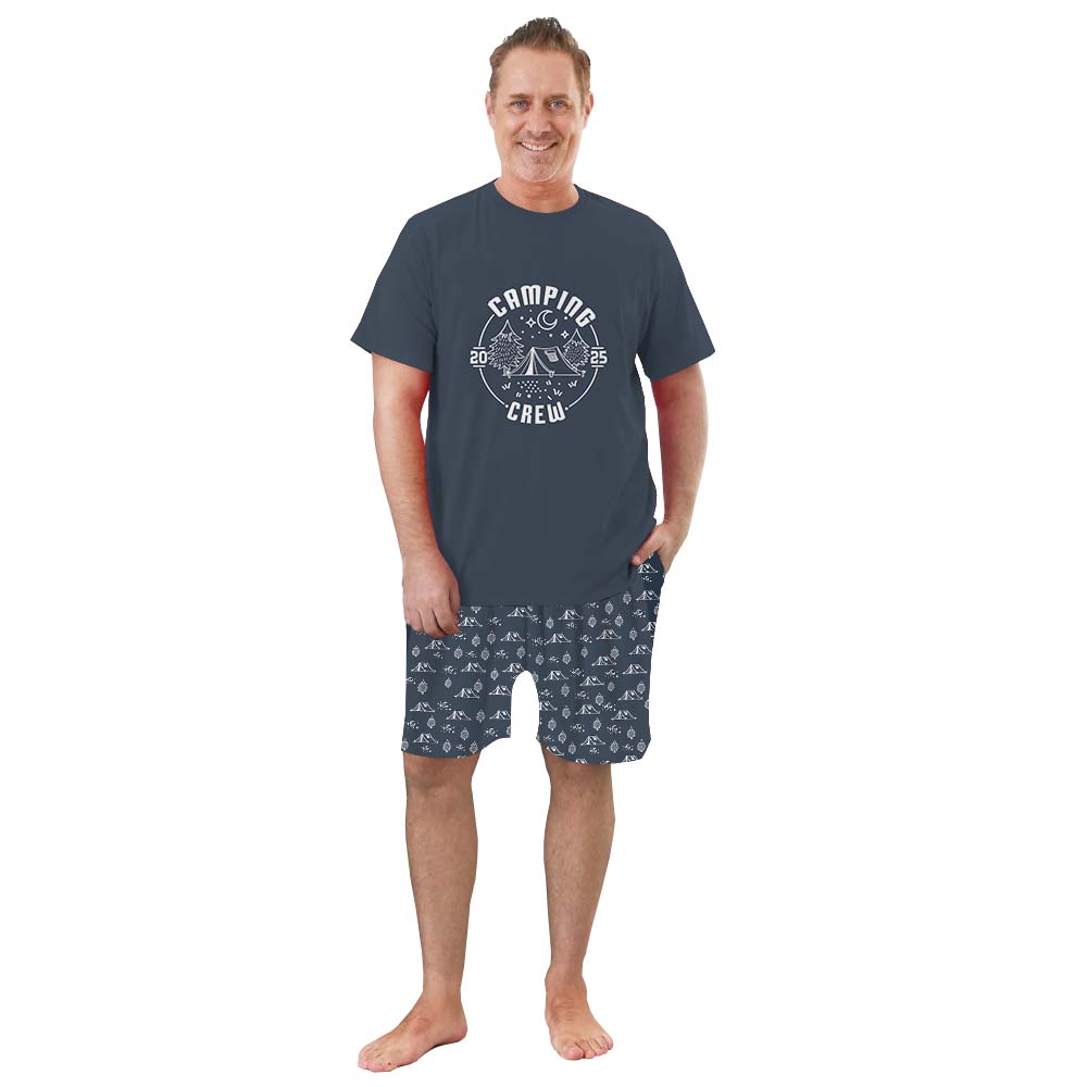 Cute Camping Crew 2025 Matching Family Pajama Short Sets Cute Camping Crew 2025 Matching Family Pajama Short Sets