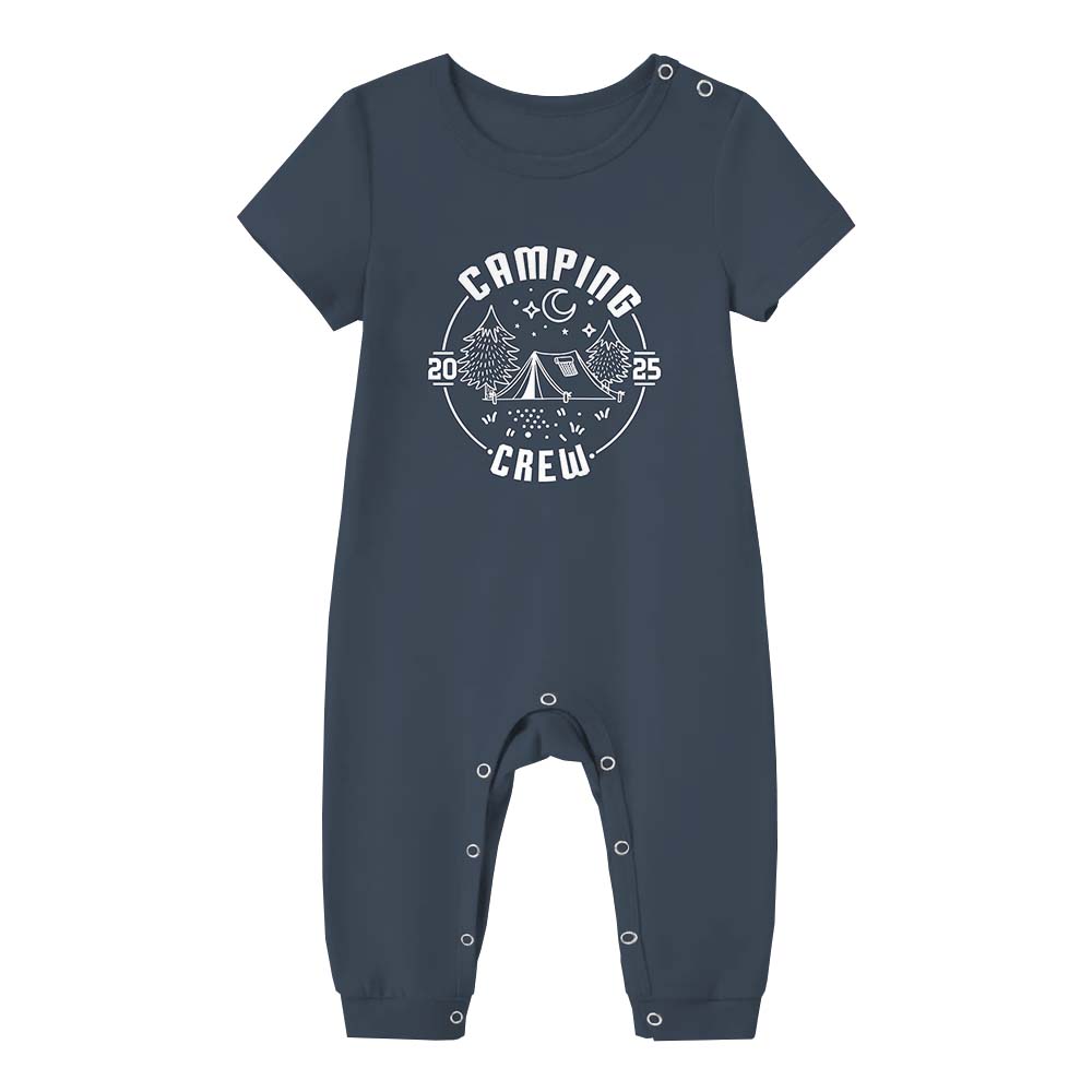 Cute Camping Crew 2025 Matching Family Pajama Short Sets Cute Camping Crew 2025 Matching Family Pajama Short Sets