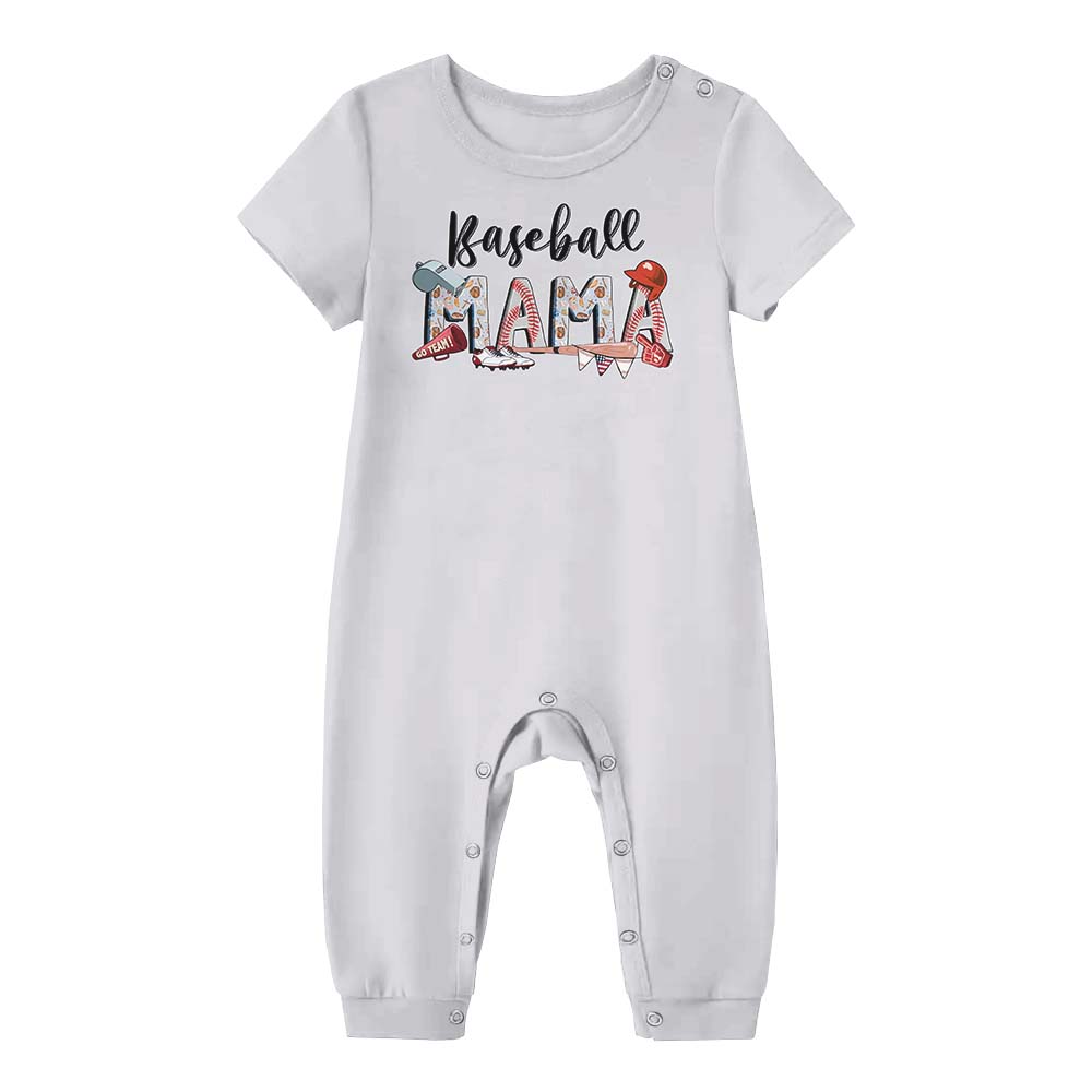 Custom Baseball Member Family Matching Short Sleeves Pajamas Custom Baseball Member Family Matching Short Sleeves Pajamas