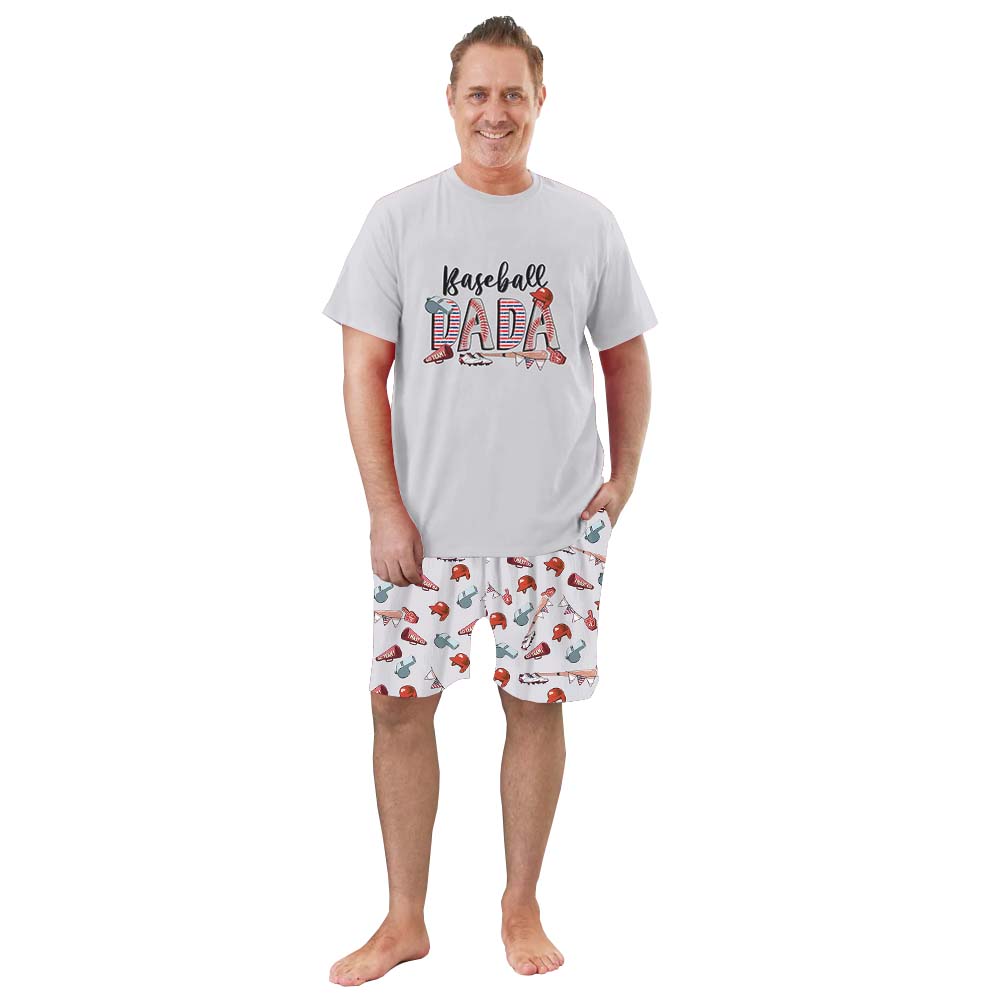 Custom Baseball Member Family Matching Short Sleeves Pajamas Custom Baseball Member Family Matching Short Sleeves Pajamas