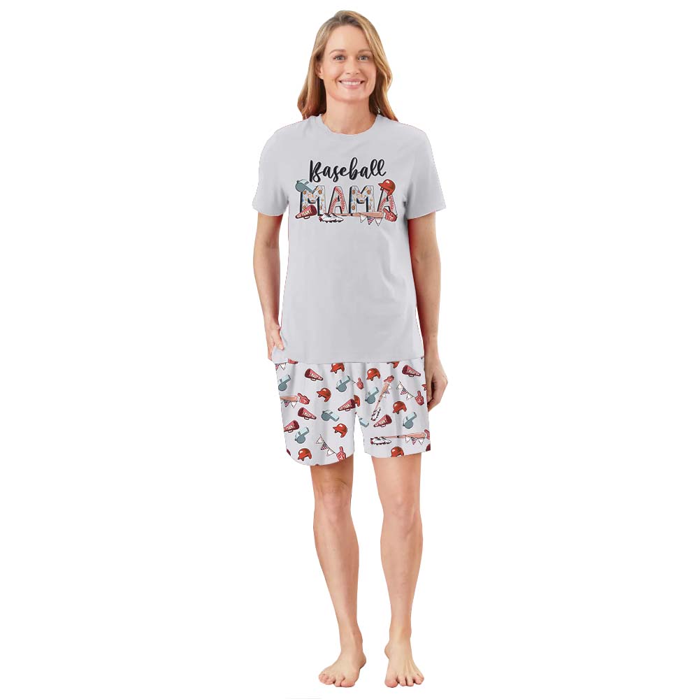 Custom Baseball Member Family Matching Short Sleeves Pajamas Custom Baseball Member Family Matching Short Sleeves Pajamas