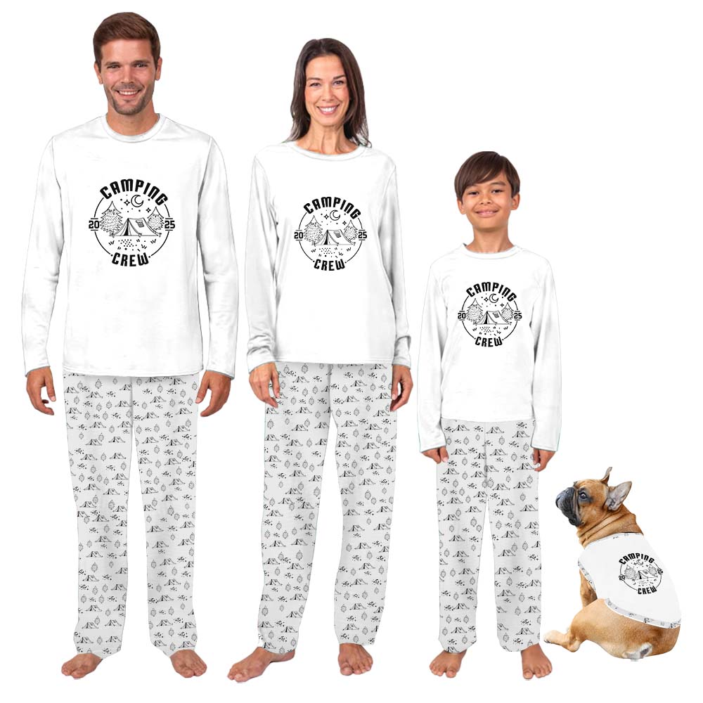 White Camping Crew 2025 Matching Family Pajama Sets