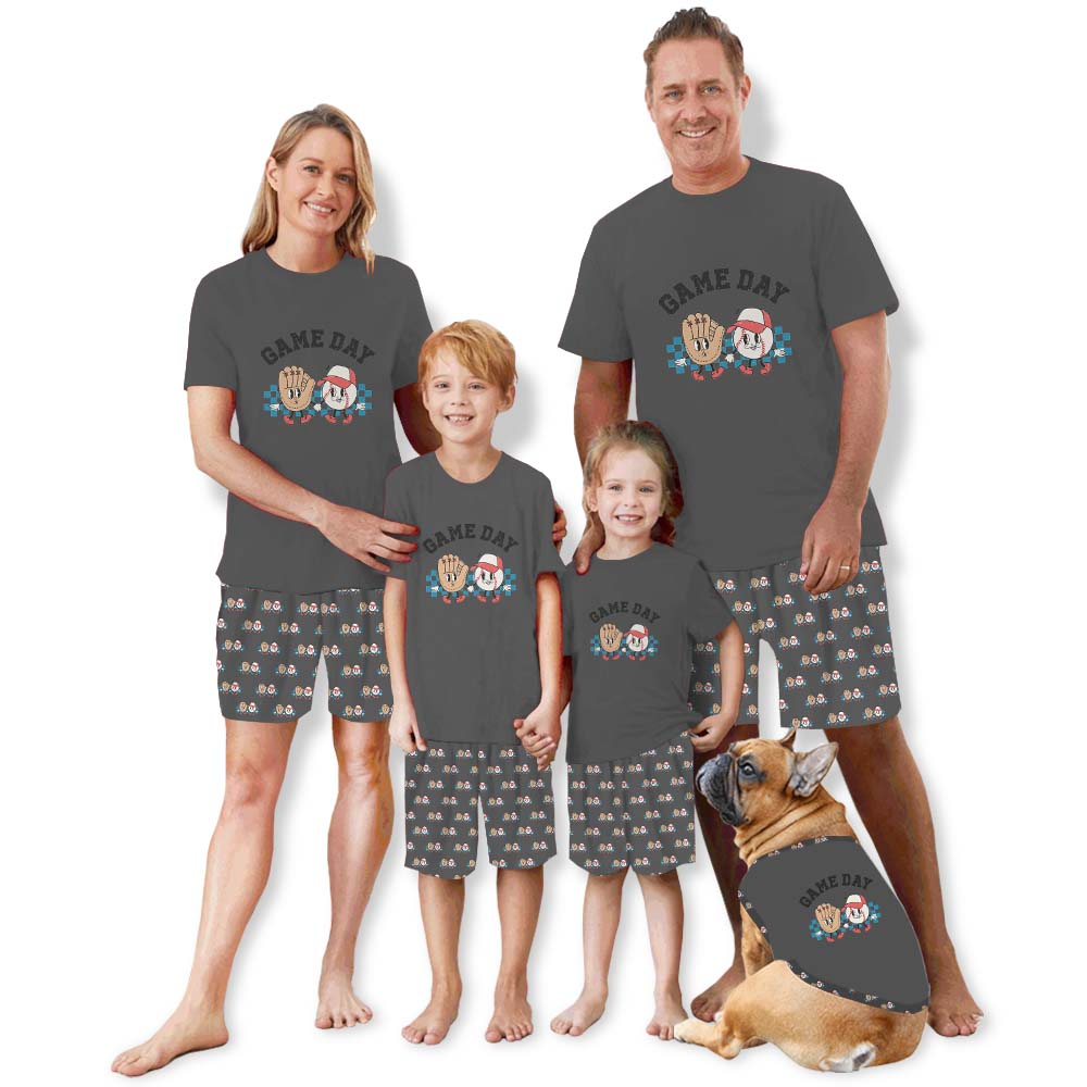 Sporty Game Day Baseball Lovers Pajama Short Sets Sporty Game Day Baseball Lovers Pajama Short Sets