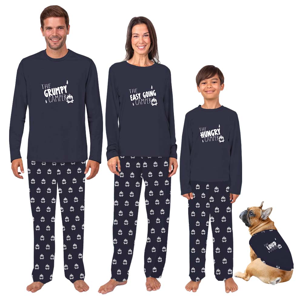Customizable Group Camping Family Holiday Jammies Navy Customizable Group Camping Family Holiday Jammies Navy