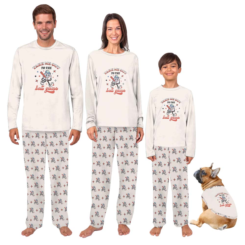 Cute Baseball Game Day Matching Family Pajama Sets Cute Baseball Game Day Matching Family Pajama Sets