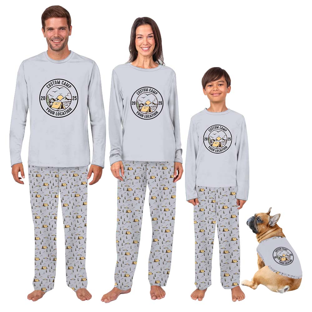 Customizable Camping Matching Family Pajama Sets Customizable Camping Matching Family Pajama Sets